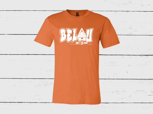 BELAU MY ISLAND BAI ORANGE SHIRT