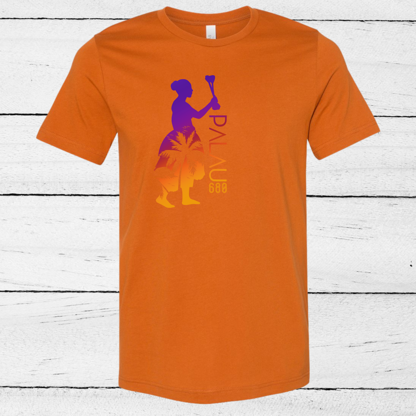 Palau 680 Woman with Coconut Tree Silhouette Shirt