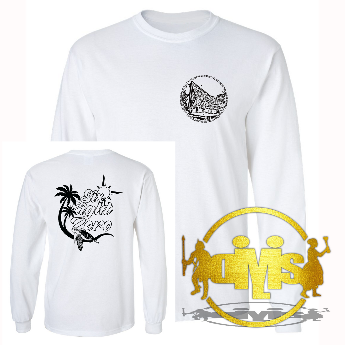 Six Eight Zero Turtle Beach | Front & Back Adult Long Sleeve Shirt