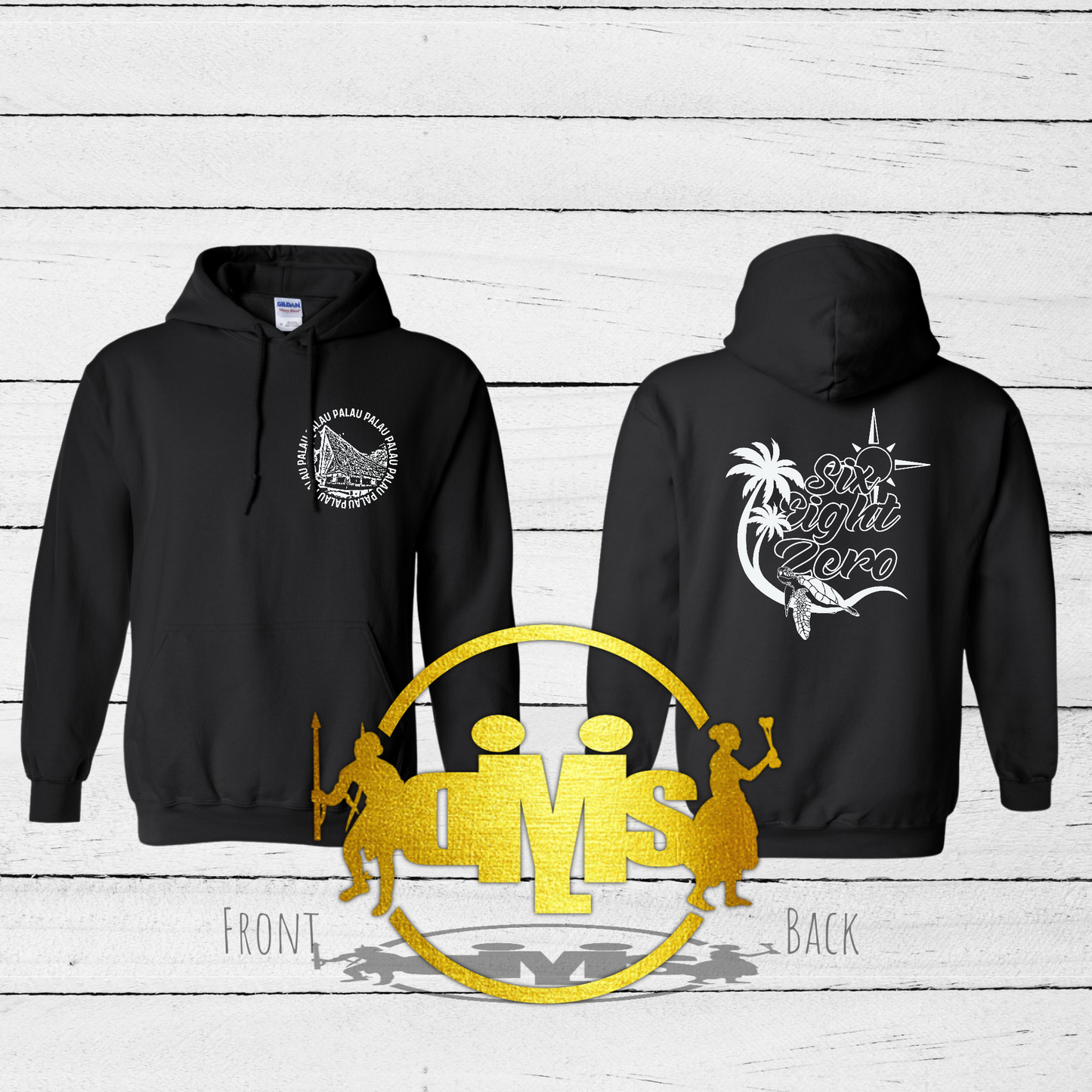 Six Eight Zero Turtle Beach | Front & Back Adult Pullover Hoodie